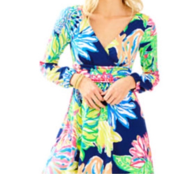 Lilly Pulitzer Dresses & Skirts - Lilly Pulitzer Long Sleeve Fit N Flare Floral Mini Dress Size XS